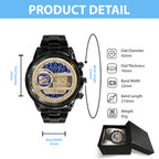 Toronto Blue Jays 50th Anniversary Black Stainless Steel Watch – GNE5944