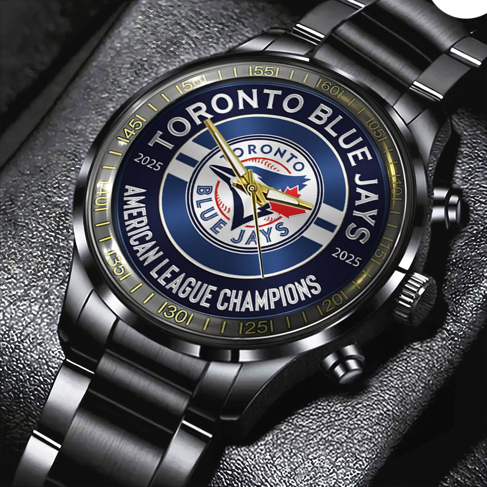 Toronto Blue Jays Black Stainless Steel Watch – TMTHU1939