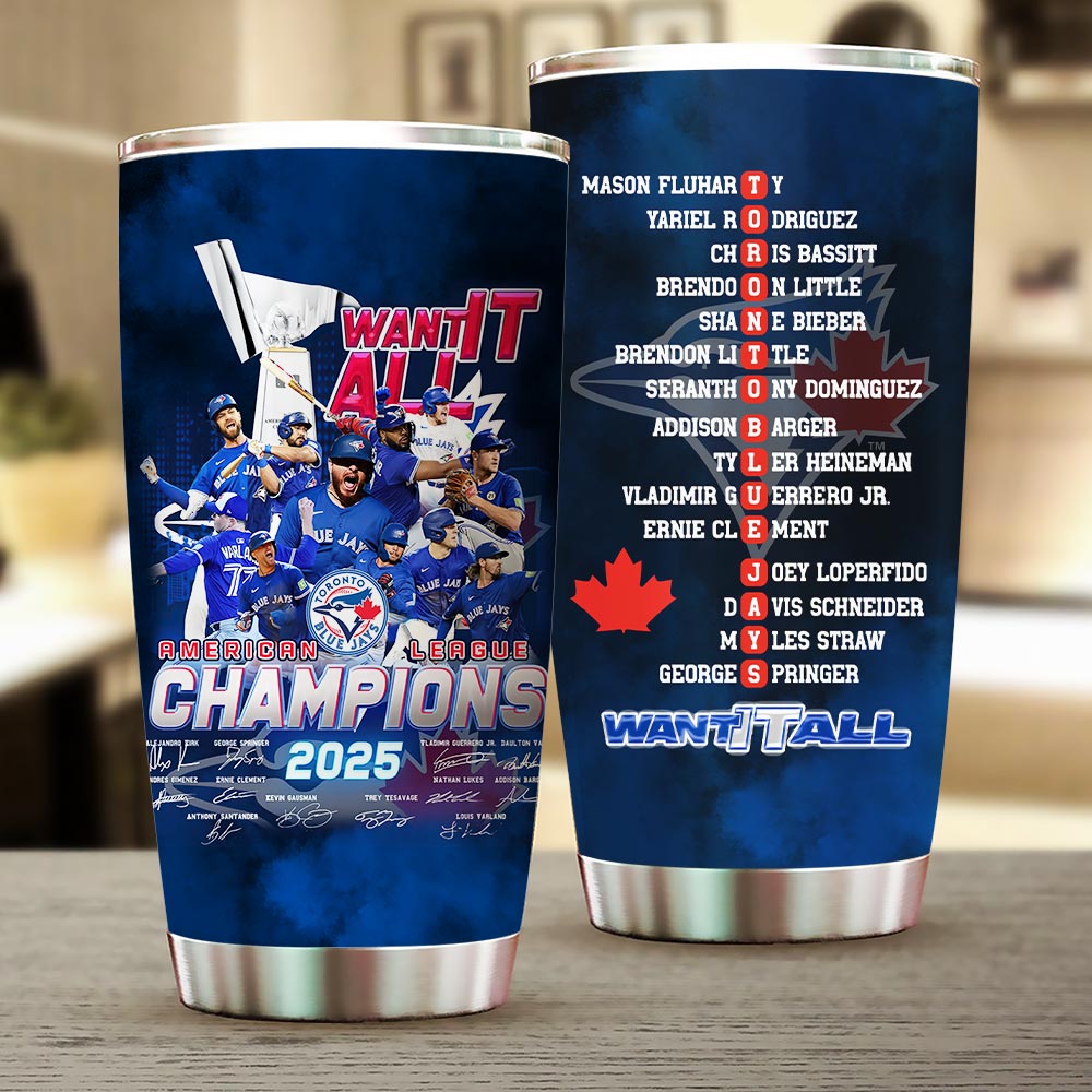 Toronto Blue Jays 2025 American League Champions Tumbler Cup – HOATT14561