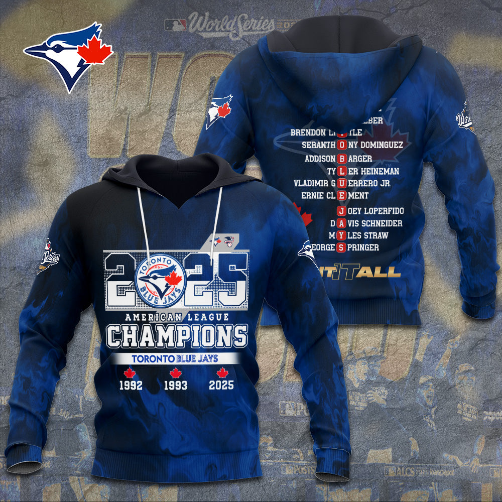Toronto Blue Jays 2025 American League Champions 3D Apparel – TANTN17971