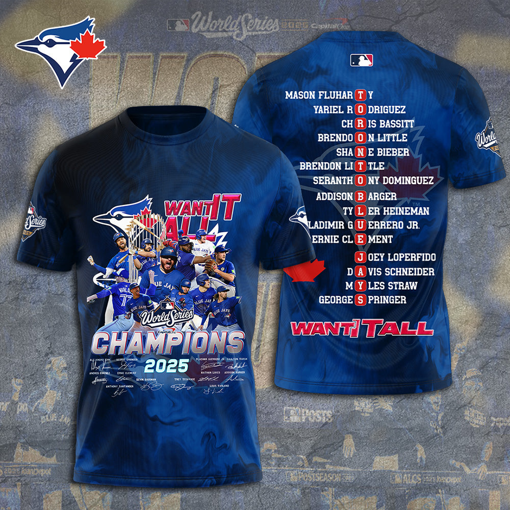 Toronto Blue Jays World Series 2025 3D Apparel – TANTN17969