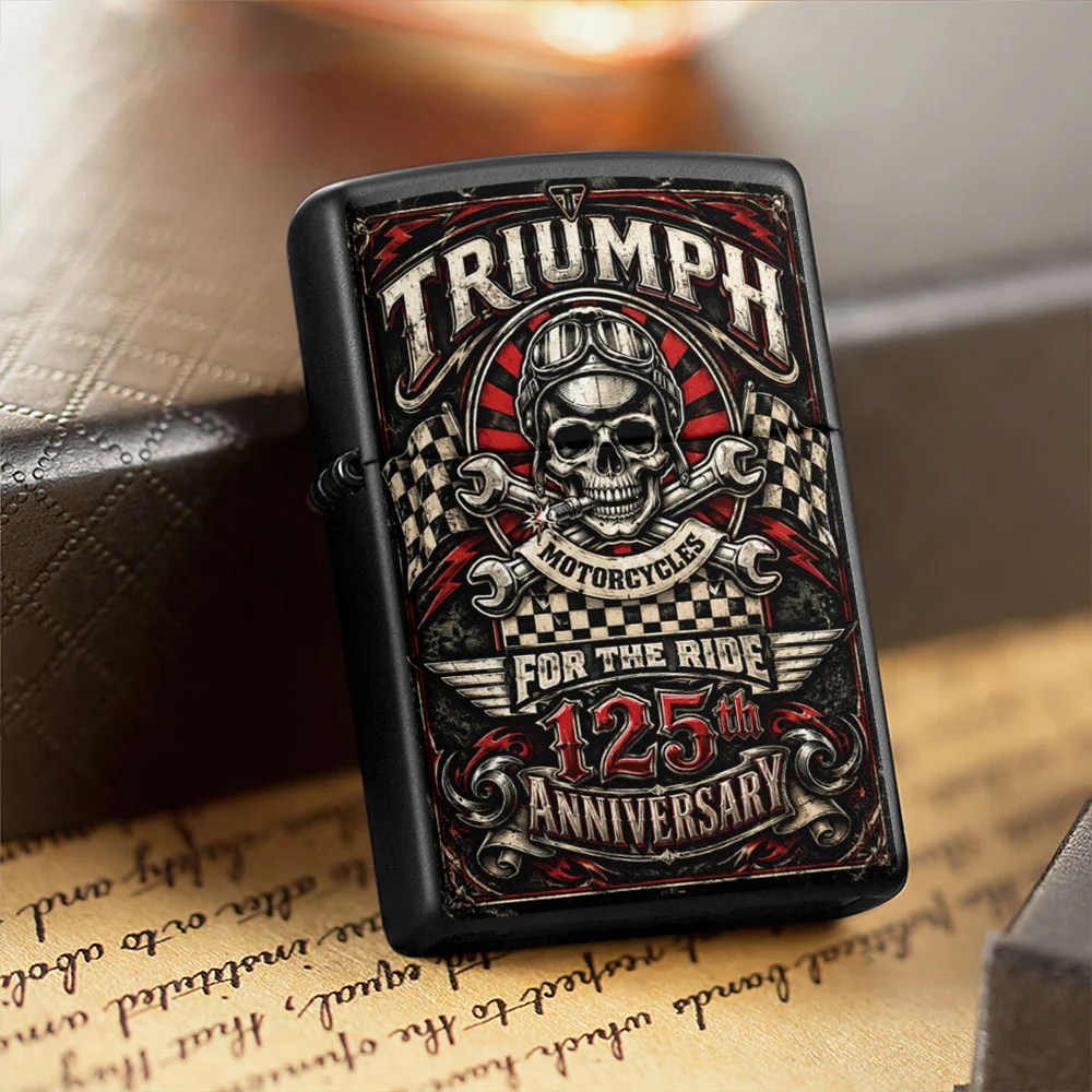Triumph Motorcycles 125th Anniversary 2027 Zippo Lighter Case (No Insert) – TANTN26333