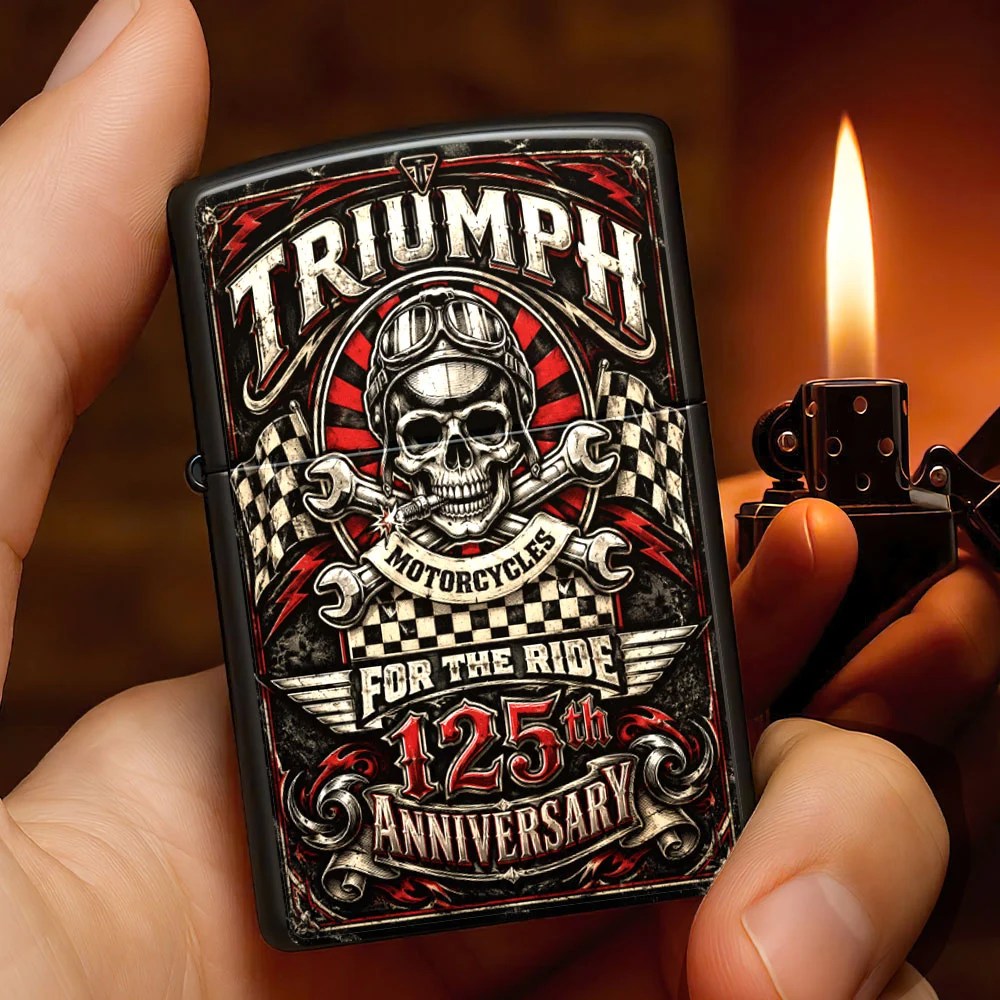 Triumph Motorcycles 125th Anniversary 2027 Zippo Lighter Case (No Insert) – TANTN26333