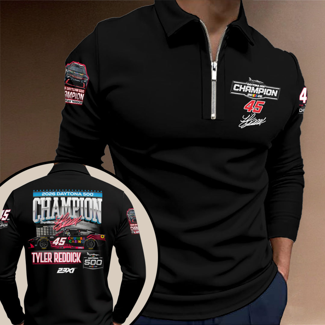 Tyler Reddick 2026 Daytona 500 Champion Zip Polo Shirt – TANTN21131