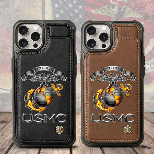 US Marine Corps Leather Wallet Phone Case – MAITM12503