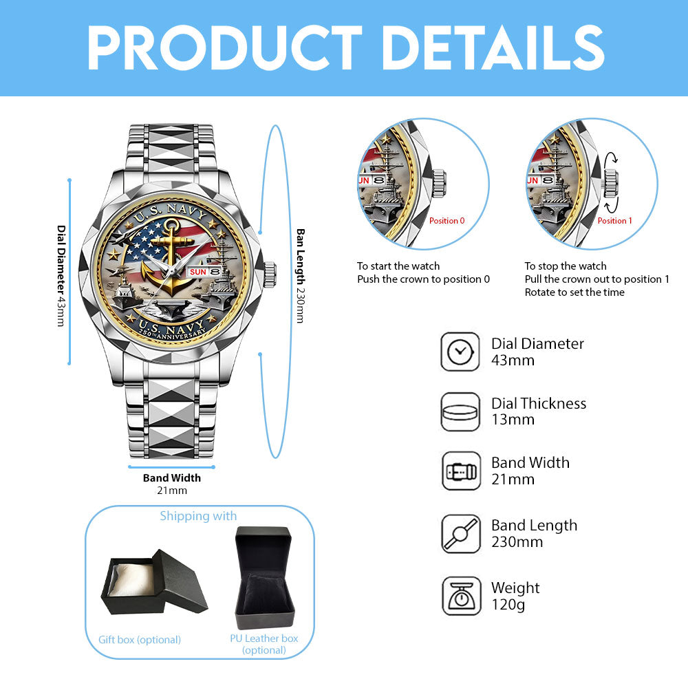 US Navy Alloy Luxury Quartz Watch – MAITM 12108