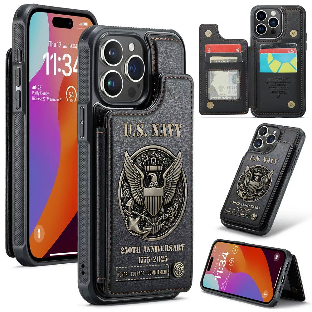 US Navy Leather Wallet Phone Case – MAITM12589