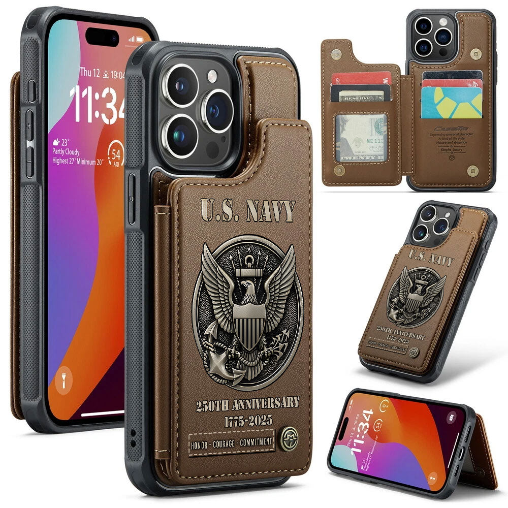 US Navy Leather Wallet Phone Case – MAITM12589