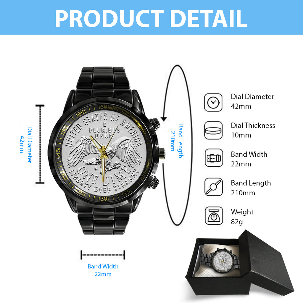 America250 Black Stainless Steel Watch – TANTN21685