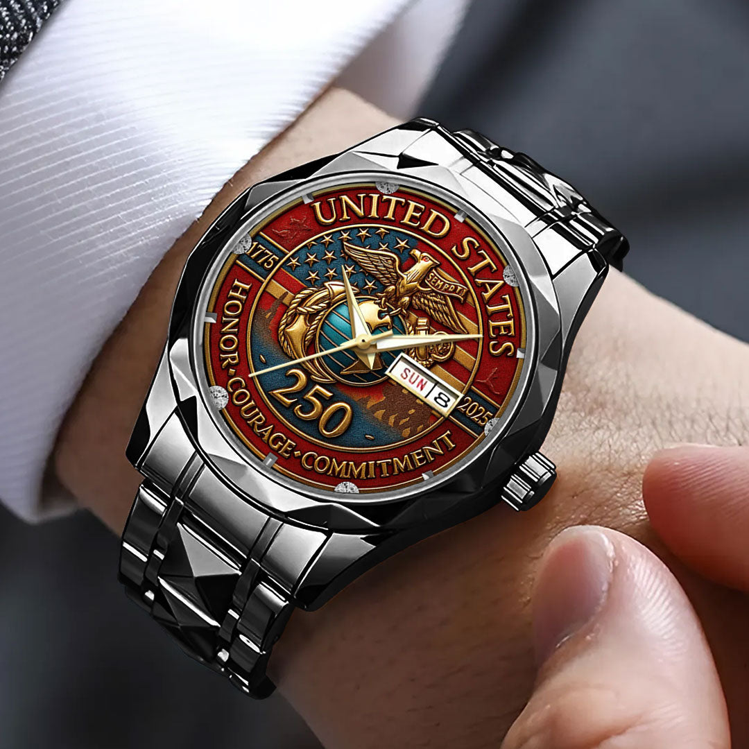 US Marine Corps 250th Anniversary 2025 Alloy Luxury Quartz Watch – TMTHU731
