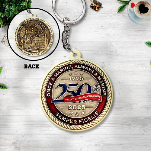 US Marine Corps 250th Anniversary 2025 Custom Shape 2-sided Keychain – TMTHU664