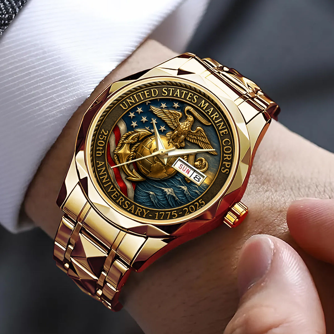 US Marine Corps 250th Anniversary 2025 Alloy Luxury Quartz Watch – TMTHU579