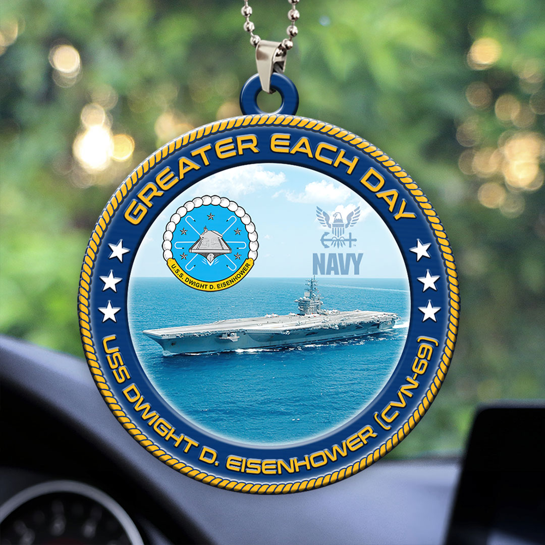 USS Dwight D. Eisenhower (CVN-69) Custom Shape 2-sided Acrylic Car Ornament – HOATT13210