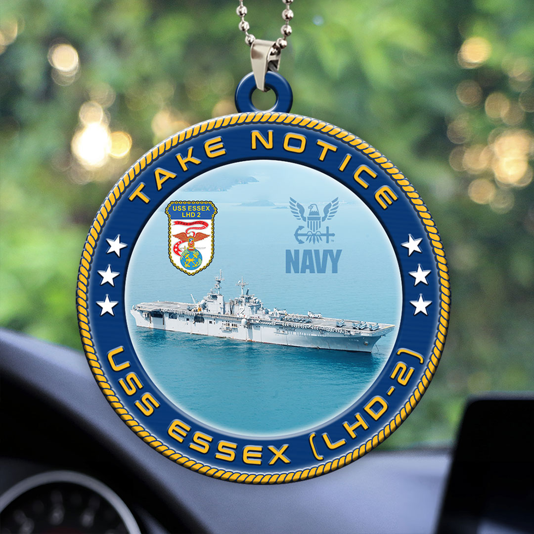 USS Essex (LHD-2) Custom Shape 2-sided Acrylic Car Ornament – HOATT13212