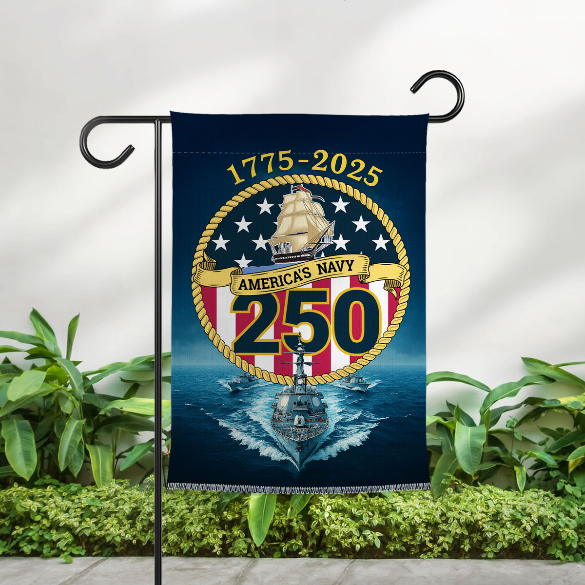 US Navy 250th Anniversary 2025 Double-side Garden Flag – TMTHU725