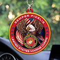 United States Marine Corps Custom Shape 2-sided Acrylic Car Ornament – HOATT13270