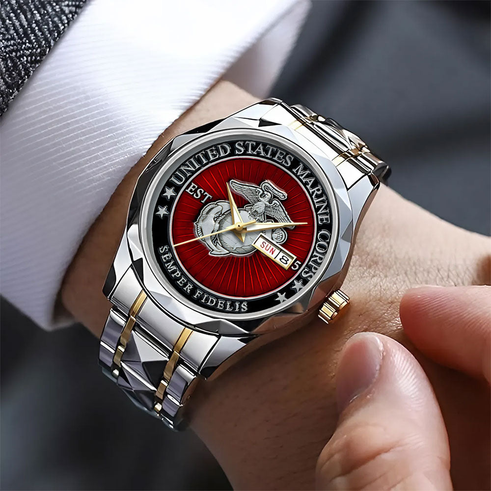 US Marine Corps Alloy Luxury Quartz Watch – TANTN 14629