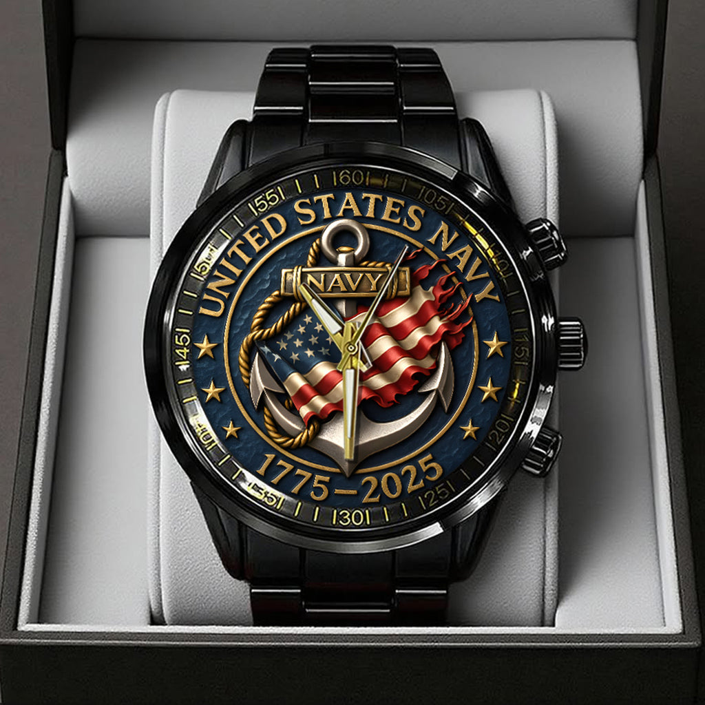 US Navy Black Stainless Steel Watch – TANTN15988