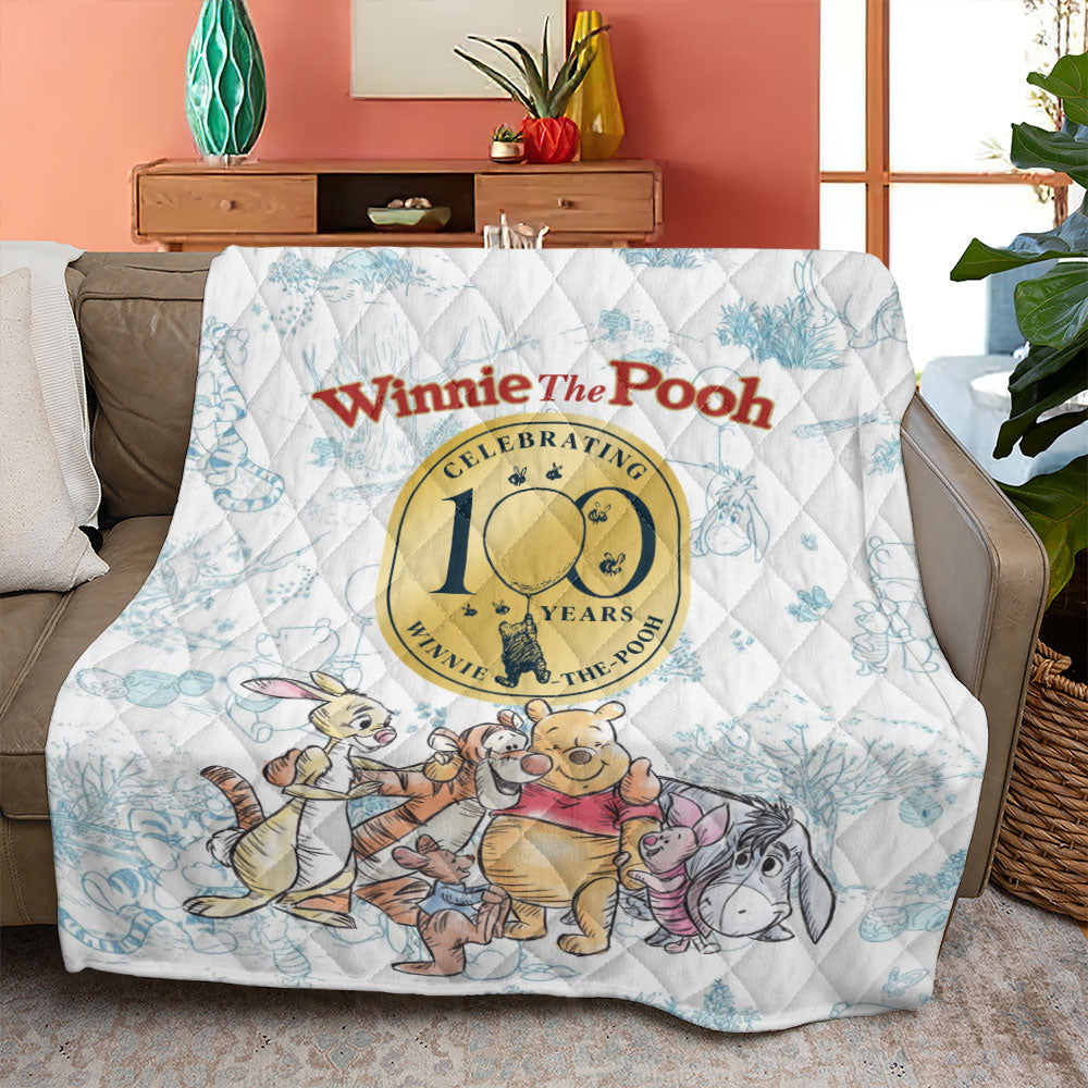 Winnie-the-Pooh 100th Anniversary 2026 Quilt Blanket – TMTHU6151