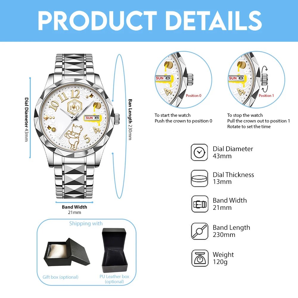 Winnie-the-Pooh 100th Anniversary Alloy Luxury Quartz Watch – MAITM15380