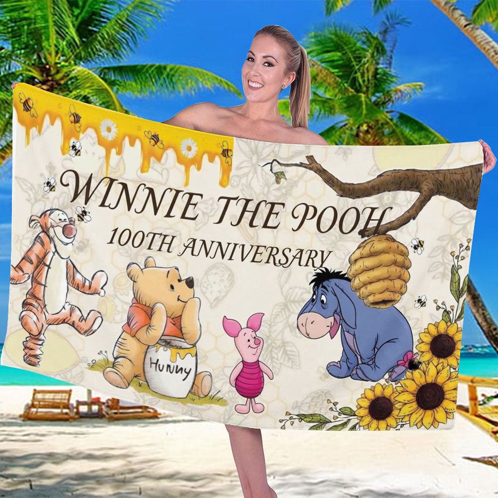Winnie-the-Pooh 100th Anniversary Rectangle Beach Towel – TMTHU7434