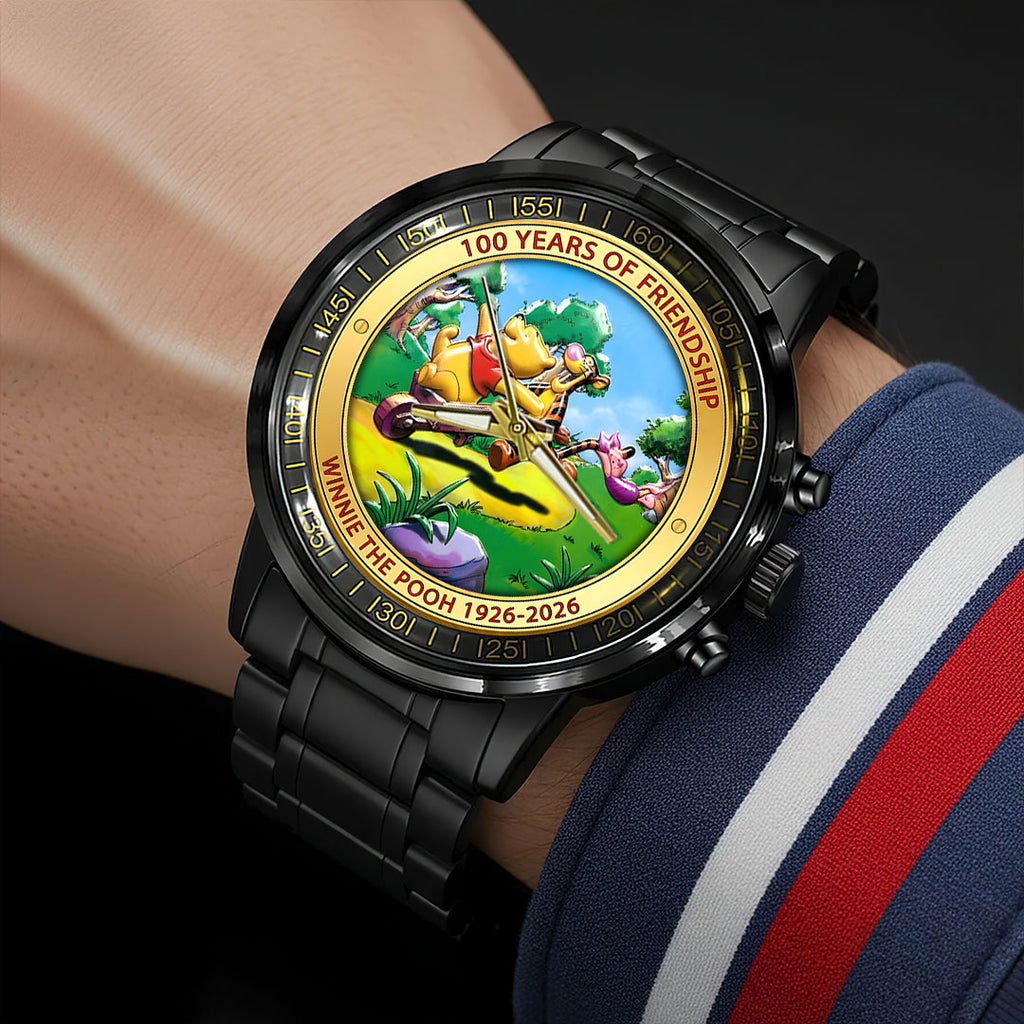 Winnie-the-Pooh 100th Anniversary Black Stainless Steel Watch – HOATT15635