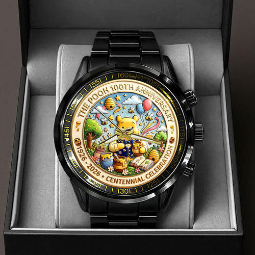 Winnie-the-Pooh 100th Anniversary Black Stainless Steel Watch – HOATT15694