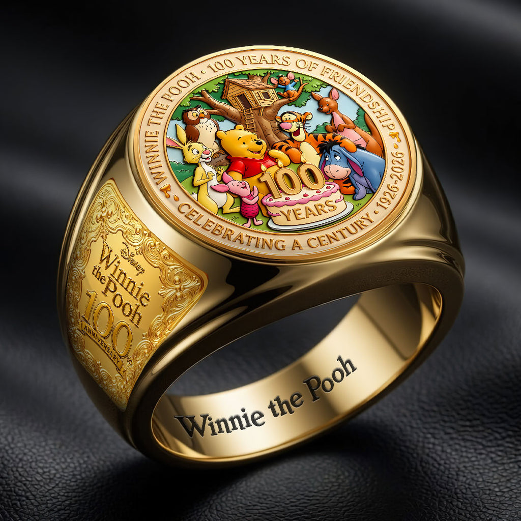 Winnie-the-Pooh 100th Anniversary 3D Engraved Ring – HOATT19813