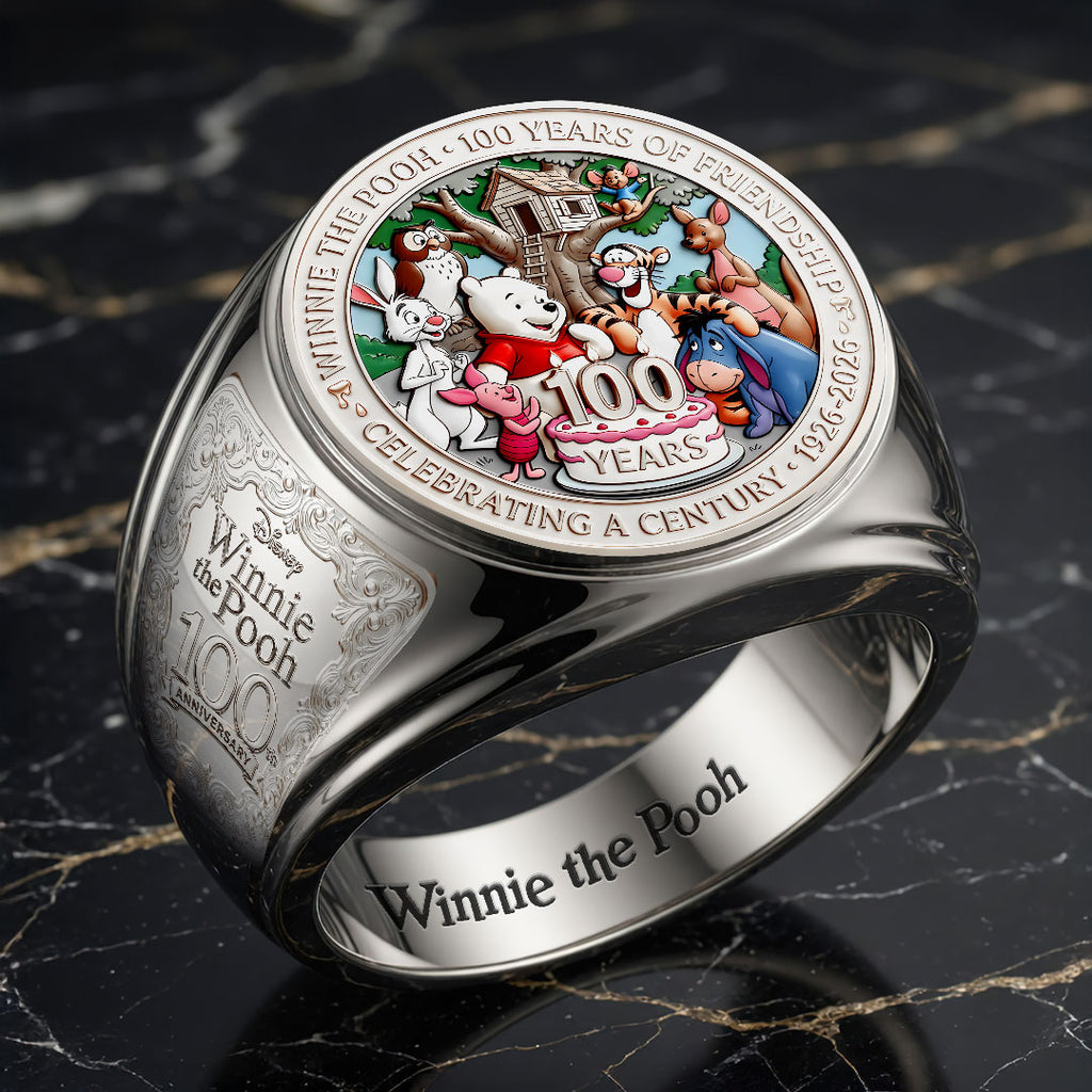Winnie-the-Pooh 100th Anniversary 3D Engraved Ring – HOATT19813