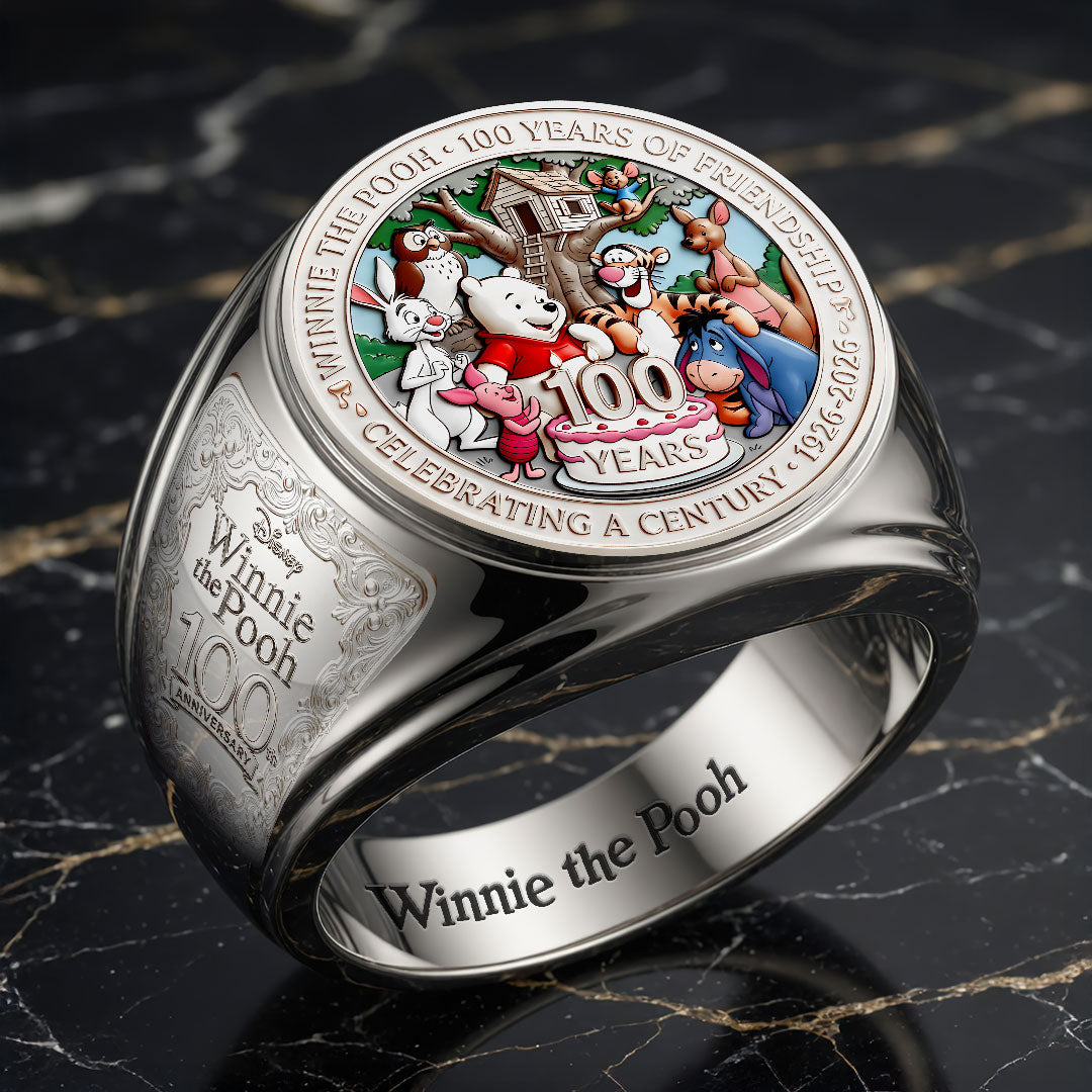 Winnie-the-Pooh 100th Anniversary 3D Engraved Ring – HOATT19813