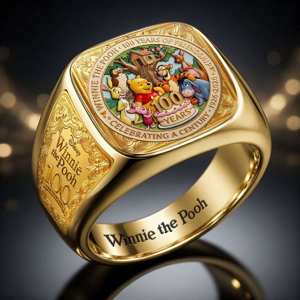 Winnie-the-Pooh 100th Anniversary 3D Engraved Ring – HOATT19813