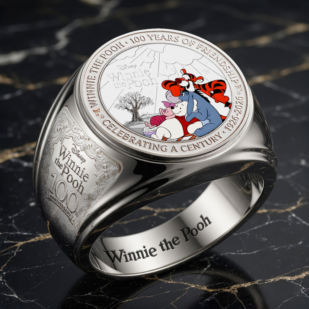 Winnie-the-Pooh 100th Anniversary 3D Engraved Ring – HOATT19814