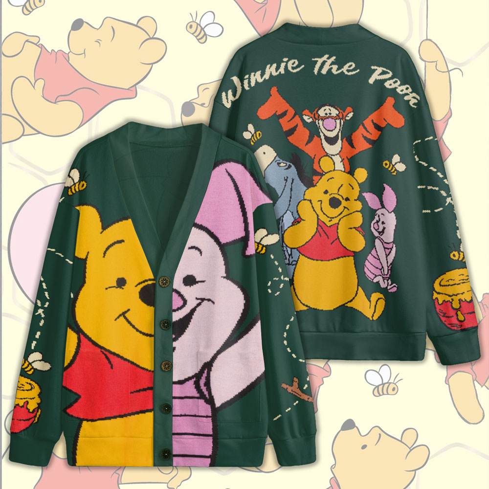 Winnie-the-Pooh 100th Anniversary Knitted V-neck Cardigan – TMTHU3434
