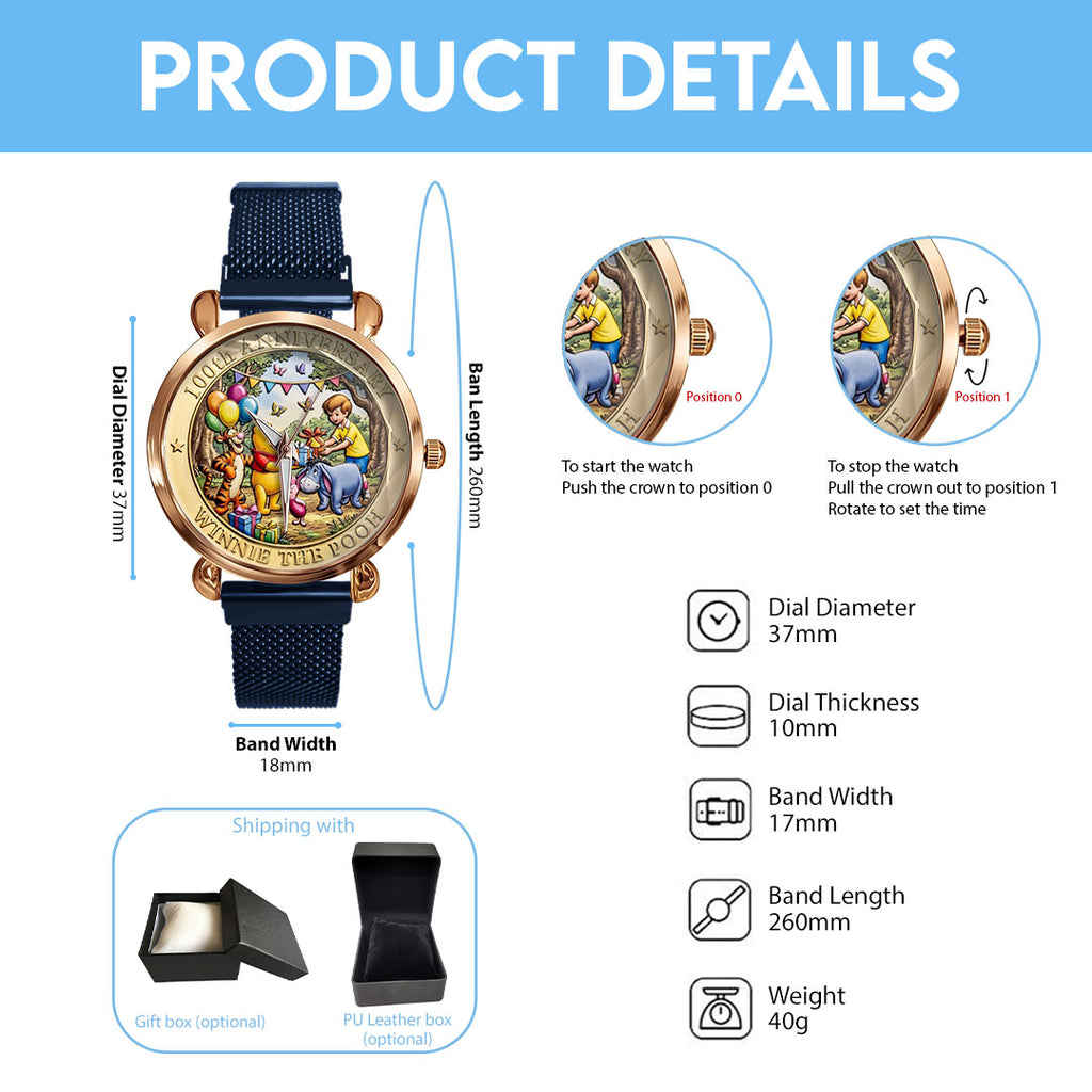 Winnie-the-Pooh 100th Anniversary Mesh Strap Quartz Watch – TMTHU4644