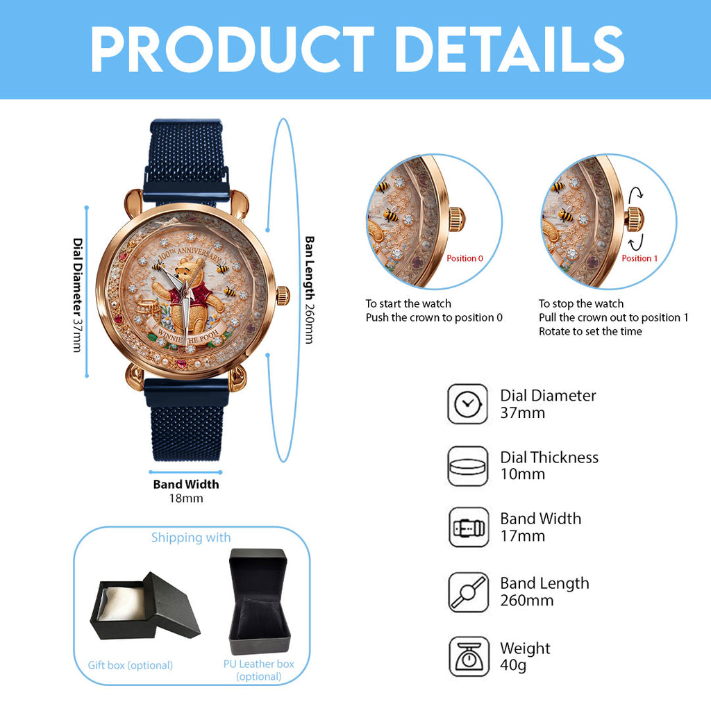 Winnie-the-Pooh 100th Anniversary Mesh Strap Quartz Watch – TMTHU8055