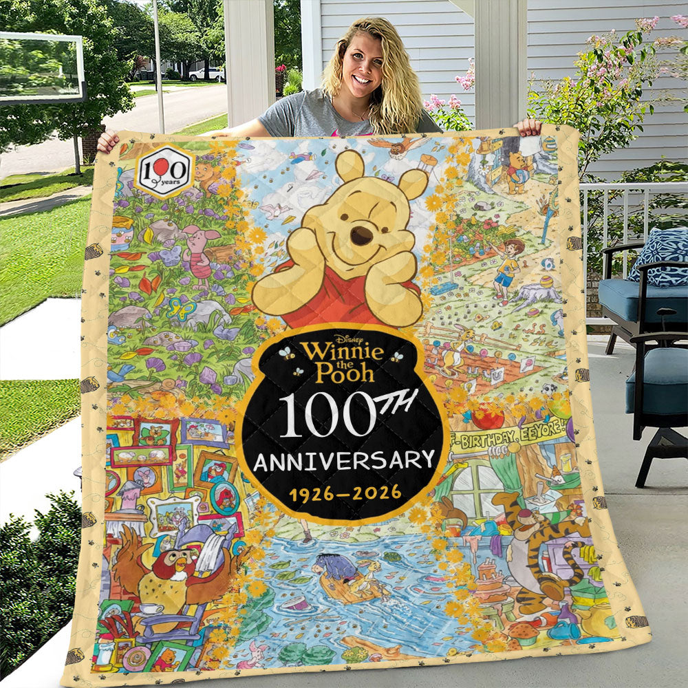 Winnie-the-Pooh 100th Anniversary Quilt Blanket – TMTHU3779