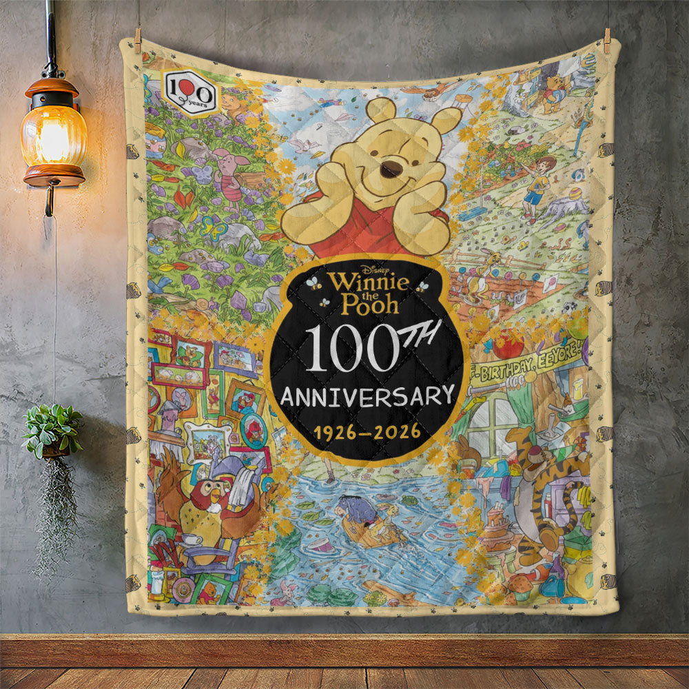Winnie-the-Pooh 100th Anniversary Quilt Blanket – TMTHU3779