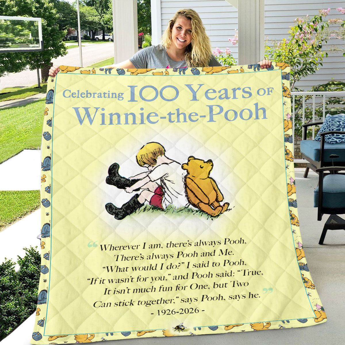 Winnie-the-Pooh 100th Anniversary Quilt Blanket – TMTHU4563