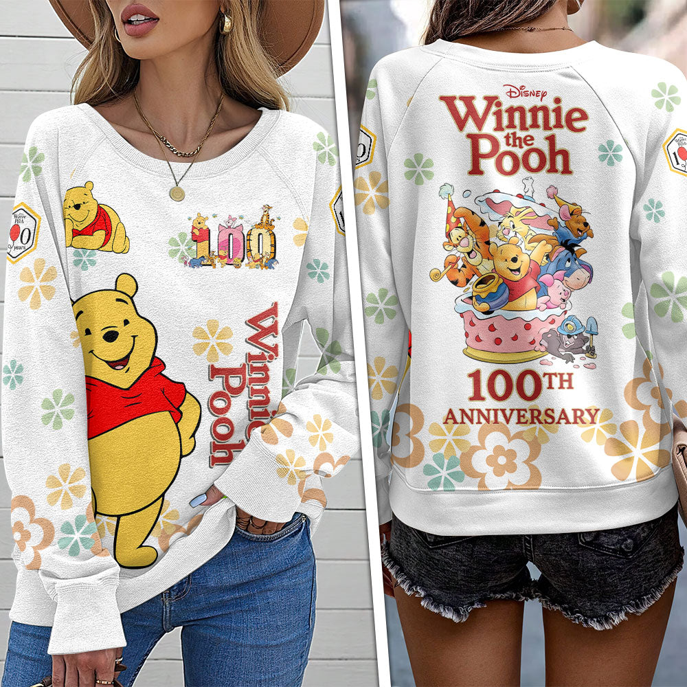 Winnie-the-Pooh 100th Anniversary Round Neck Raglan Sleeve Sweatshirt – TMTHU4002
