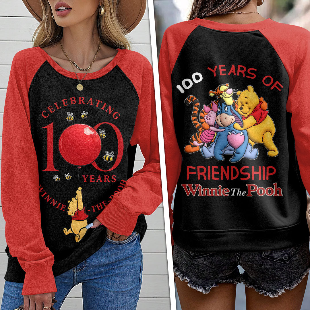 Winnie-the-Pooh 100th Anniversary Round Neck Raglan Sleeve Sweatshirt – HOATT15570