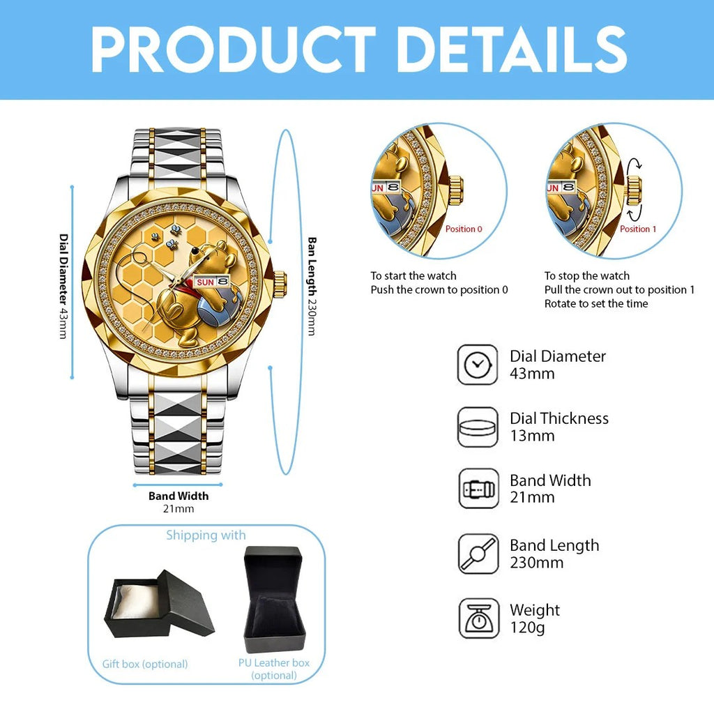 Winnie-the-Pooh Alloy Luxury Quartz Watch – HOATT21372