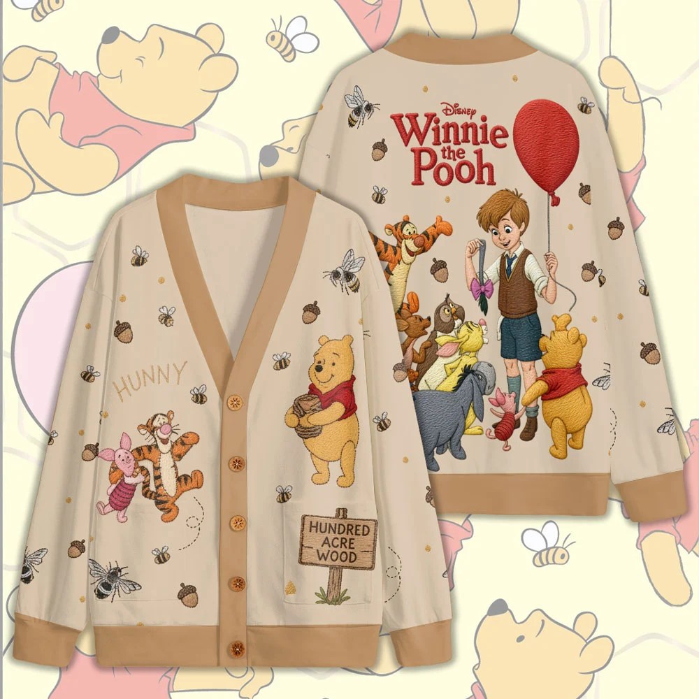 Winnie-the-Pooh Knitted V-neck Cardigan – TMTHU9645