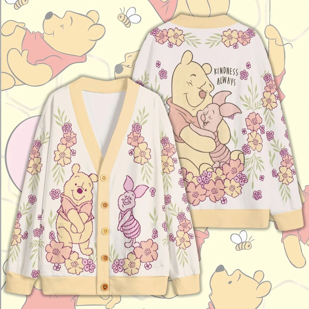 Winnie-the-Pooh Knitted V-neck Cardigan – TMTHU9646