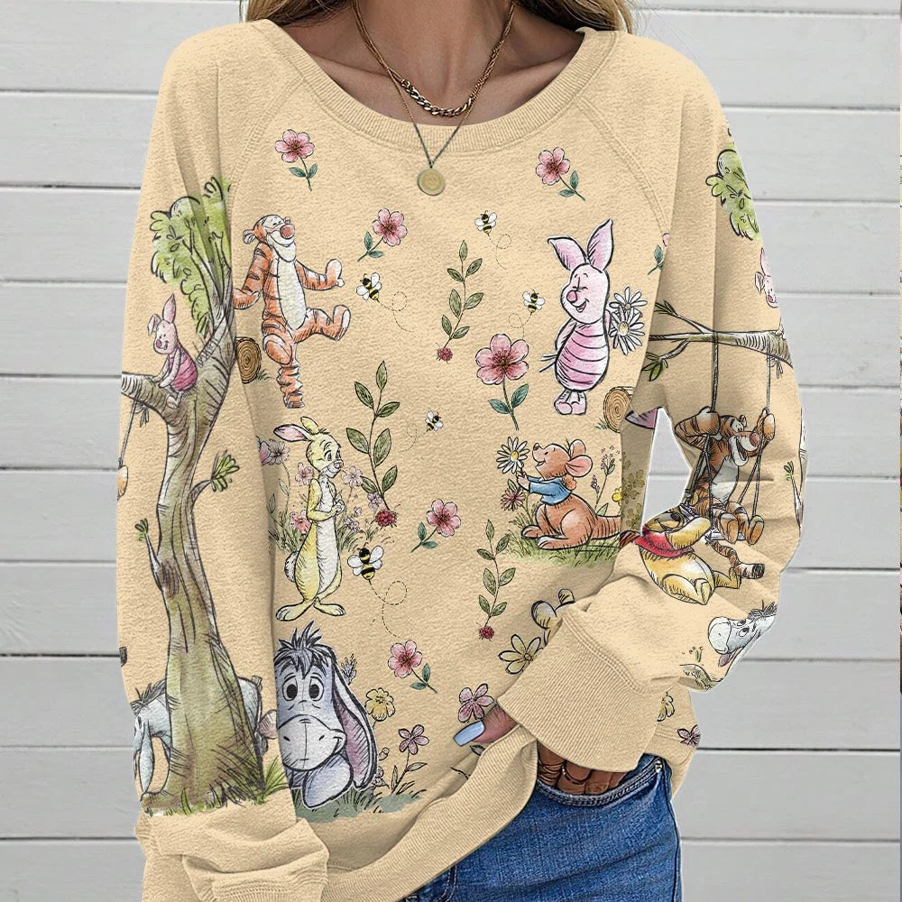 Winnie-the-Pooh Round Neck Raglan Sleeve Sweatshirt – TMTHU9287