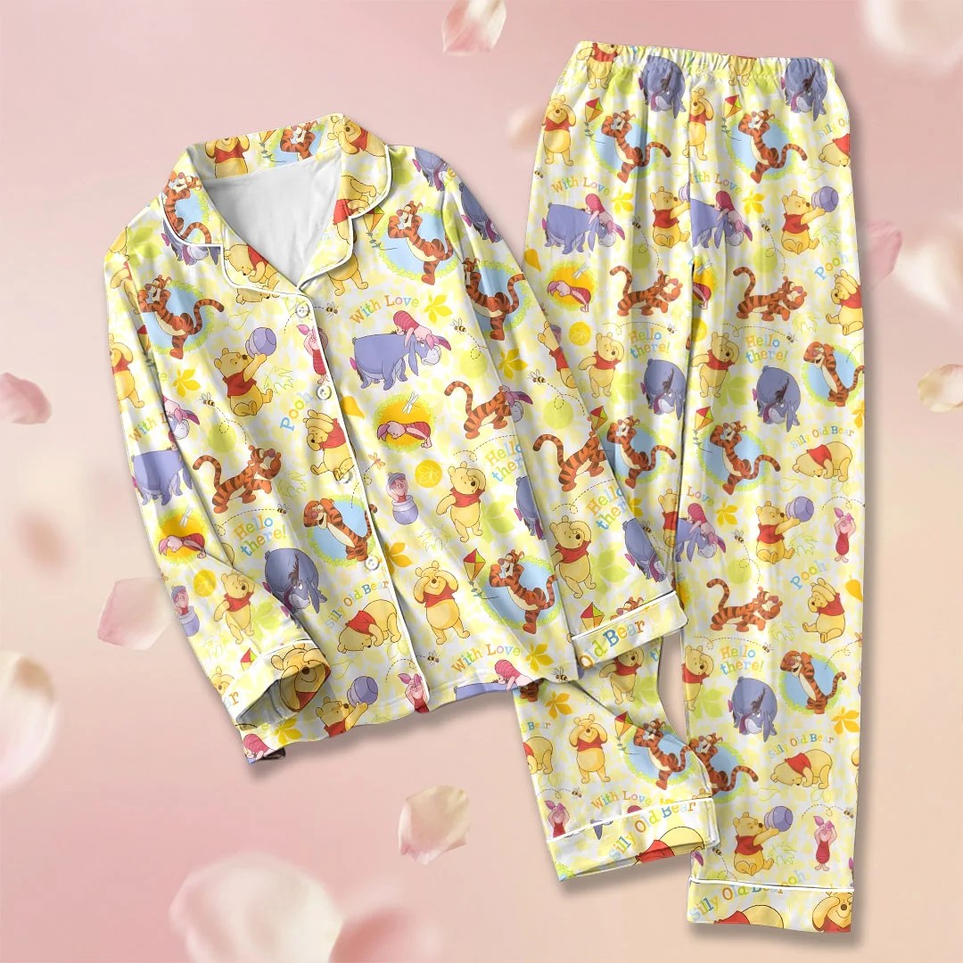 Winnie-the-Pooh Satin Pajama Set with Piping – HOATT21095