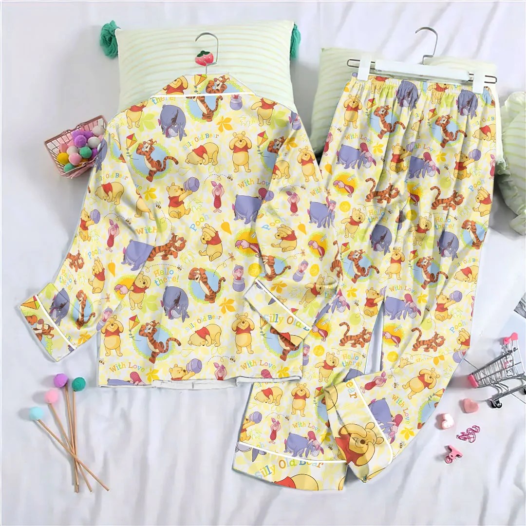 Winnie-the-Pooh Satin Pajama Set with Piping – HOATT21095