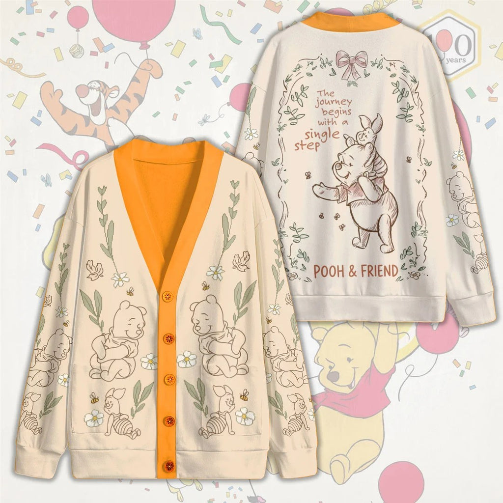Winnie-the-Pooh Knitted V-neck Cardigan – TMTHU9297