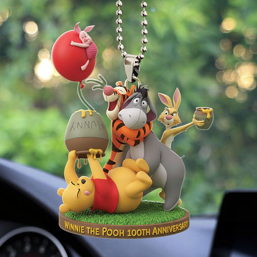 Winnie-the-Pooh 100th Anniversary Custom shape 2-sided Acrylic Car Ornament – TMTHU3195