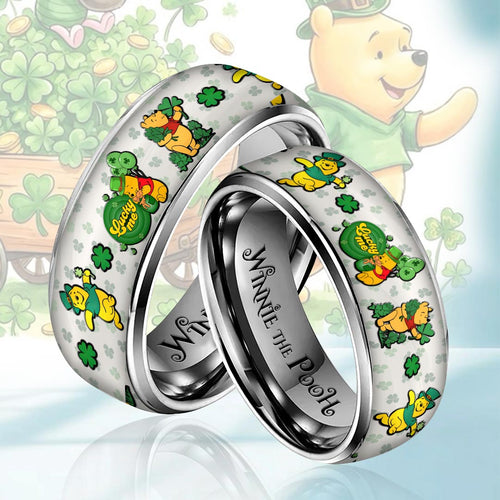 Winnie-the-Pooh x Patrick's Day Custom Alloy Ring – HOATT16631