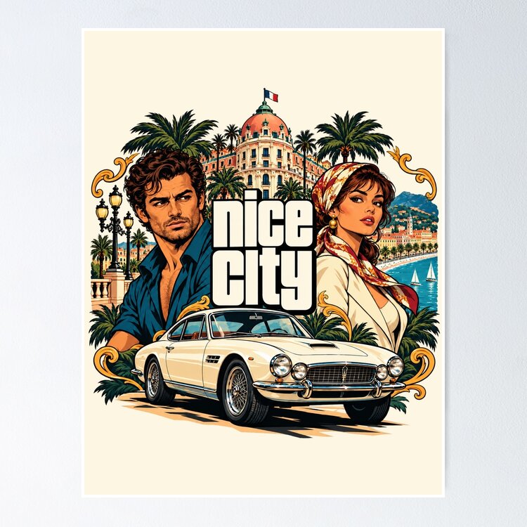 GTA 6 Nice City Vintage Maserati Sebring Poster